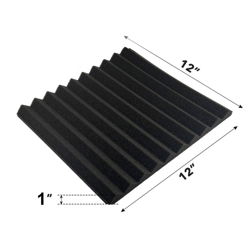 JBER Sound Proof Foam Panels Studio Acoustic Foam Panels, 48 Pack 1" X 12" X 12" Soundproofing Wedges Sound Proof Padding Fireproof Acoustic Treatment for Home Office - Black - Image 2